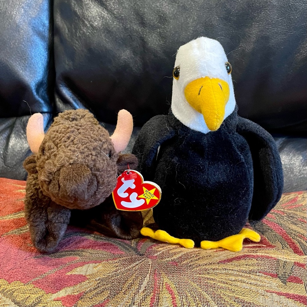 Bundle of two Ty Beanie Babies (Baldy, Roam)